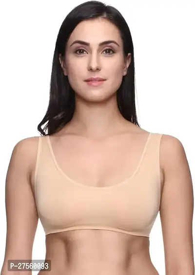 Stylish Tan Cotton Modern Non Padded Women Bra