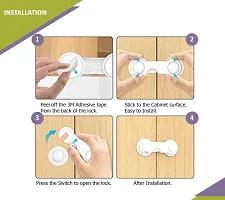 Durable, Elegant Child Safety Eudemon Lock - White- Pack of 4-thumb4