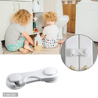 Durable, Elegant Child Safety Eudemon Lock - White- Pack of 4-thumb0