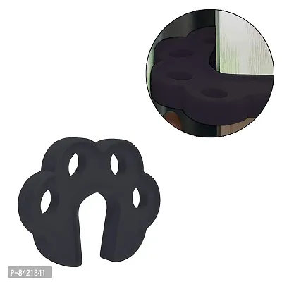 Fit All Sleek Design Strong Silicone Door Stopper- Black- Pack of 2