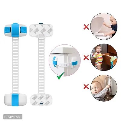 Adjustable Medium Multi Purpose Child Safety Lock, Blue- Pack of 2-thumb2