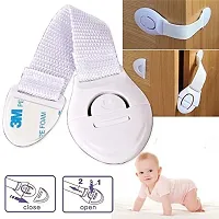Extra Flexible Fabric, One Side Open Long Multi-Purpose Child Safety Lock - White- Pack of 1-thumb4