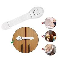 2 Safety From Finger Injury- Extra Flexible Fabric, One Side Open Long Multi-Purpose Child Safety Lock -White- Pack of 4-thumb1