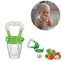 High Quality  Bpa Free  Veggie Feed Nibbler  Silicone Food Fruit Nibbler  Soft Pacifier Feeder For Baby  For 9 Plus Months Babies   Green-thumb1