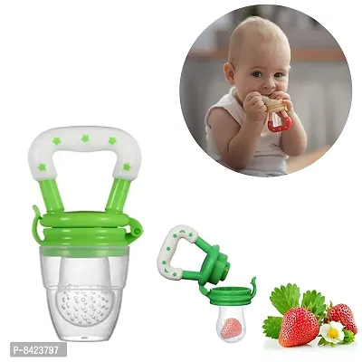 High Quality  Bpa Free  Veggie Feed Nibbler  Silicone Food Fruit Nibbler  Soft Pacifier Feeder For Baby  For 9 Plus Months Babies   Green-thumb2