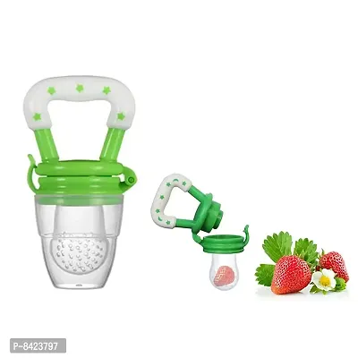 High Quality  Bpa Free  Veggie Feed Nibbler  Silicone Food Fruit Nibbler  Soft Pacifier Feeder For Baby  For 9 Plus Months Babies   Green-thumb0