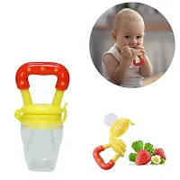 High Quality  Bpa Free  Veggie Feed Nibbler  Silicone Food Fruit Nibbler  Soft Pacifier Feeder For Baby  For 9Plus Months Babies   Yellow-thumb1