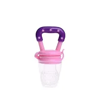Bpa Free Veggie Feed Fruit Nibbler Silicone Soft Pacifier For 4 6 Months Babies  Purple And Pink  Small Size-thumb1