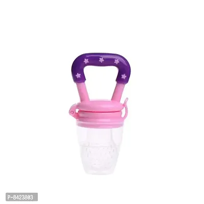 Bpa Free Veggie Feed Fruit Nibbler Silicone Soft Pacifier For 4 6 Months Babies  Purple And Pink  Small Size-thumb2
