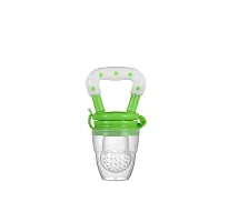 High Quality  Bpa Free  Veggie Feed Nibbler  Fruit Nibbler Silicone Food  Soft Pacifier Feeder For Baby  M Size For 6 9 Months Babies   Green-thumb1
