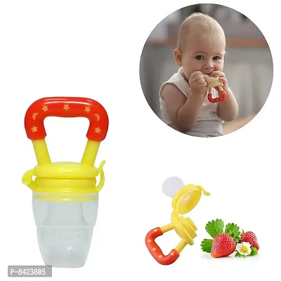 Bpa Free  Veggie Feed Silicone Fruit Nibbler Soft Pacifier For 6 9 Months Babies  Yellow  Medium Size-thumb0
