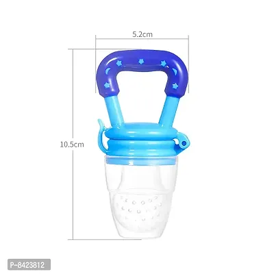 Bpa Free  Veggie Feed Fruit Nibbler Silicone Food  Soft Pacifier Feeder For Baby  M Size For 6 9 Months Babies  Blue-thumb3