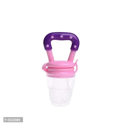 Safeokid  High Quality  Bpa Free  Veggie Feed Nibbler  Fruit Nibbler Silicone Food  Soft Pacifier Feeder For Baby  M Size For 6 9 Months Babies   Pink-thumb2