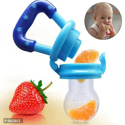 High Quality  Bpa Free  Veggie Feed Nibbler  Fruit Nibbler Silicone Food  Soft Pacifier Feeder For Baby  S Size For 4 6 Months Babies   Blue-thumb0
