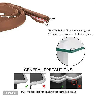 Unique High Density 2 Mtr Long U - Shaped 2 Edge Guards With 8 Corner Cushions - Brown-thumb5