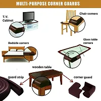 4 Corner Guards  Cushions, U-Shaped, Large Size - Extra Thick, Brown-thumb2