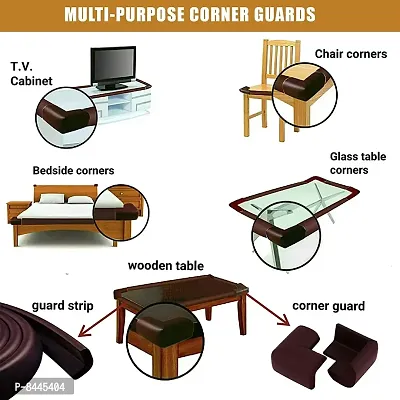 4 Corner Guards  Cushions, U-Shaped, Large Size - Extra Thick, Brown-thumb3