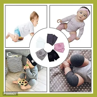 Crawling Baby, Toddler, Infant Anti Slip Elbow And Knee Pads Guards Grey-thumb3