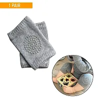 Crawling Baby, Toddler, Infant Anti Slip Elbow And Knee Pads Guards Grey-thumb1