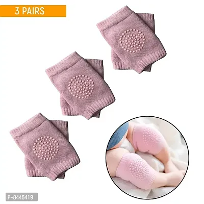 Crawling Baby, Toddler, Infant Anti Slip Elbow And Knee Pads Guards Pink