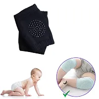 Crawling Baby, Toddler, Infant Anti Slip Elbow And Knee Pads Guards Black-thumb1
