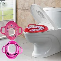 Soft Cushioned Potty Seat Training With Easy Grip Handles For Baby  Pink  4 to 36 Months-thumb1