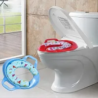 Soft Cushioned Potty Seat Training With Easy Grip Handles For Baby  Blue  4 to 36 Months-thumb1