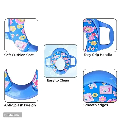 Soft Cushioned Potty Seat Training With Easy Grip Handles For Baby  Blue  4 to 36 Months-thumb3