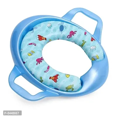 Soft Cushioned Potty Seat Training With Easy Grip Handles For Baby  Blue  4 to 36 Months-thumb0