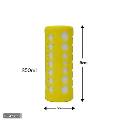 Silicone Baby Feeding Bottle Cover, Sleeve, Holder, Insulated Protection, All Bottle Types, Large 250 Ml, Yellow-thumb2