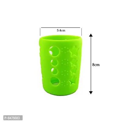 Silicone Baby Feeding Bottle Cover, Sleeve, Holder, Insulated Protection, All Bottle Types, Medium 120 Ml, Green-thumb3