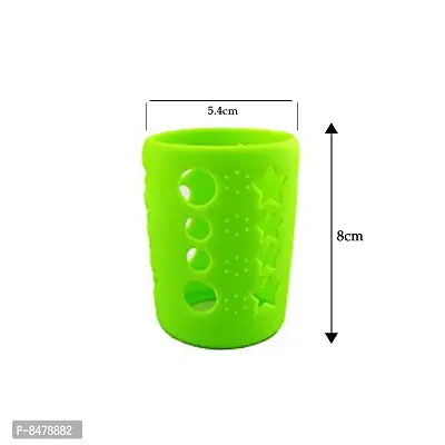 Silicone Baby Feeding Bottle Cover, Sleeve, Holder, Insulated Protection, All Bottle Types, Medium 120 Ml, Green-thumb5