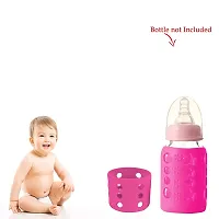 Silicone Baby Feeding Bottle Cover, Sleeve, Holder, Insulated Protection, All Bottle Types, Small 60 Ml, Pink-thumb1