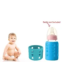 Silicone Baby Feeding Bottle Cover, Sleeve, Holder, Insulated Protection, All Bottle Types, Small 60 Ml, Blue-thumb1
