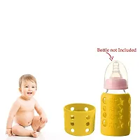 Silicone Baby Feeding Bottle Cover, Sleeve, Holder, Insulated Protection, All Bottle Types, Small 60 Ml, Yellow-thumb1