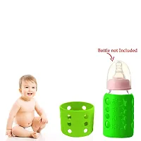 Silicone Baby Feeding Bottle Cover, Sleeve, Holder, Insulated Protection, All Bottle Types, Small 60 Ml, Green-thumb1