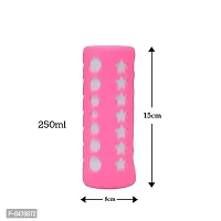 Silicone Baby Feeding Bottle Cover, Sleeve, Holder, Insulated Protection, All Bottle Types, Large 250 Ml, Pink-thumb2
