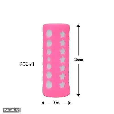 Silicone Baby Feeding Bottle Cover, Sleeve, Holder, Insulated Protection, All Bottle Types, Large 250 Ml, Pink-thumb3