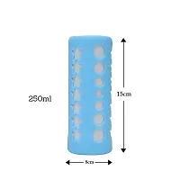 Silicone Baby Feeding Bottle Cover, Sleeve, Holder, Insulated Protection, All Bottle Types, Large 250 Ml- Blue-thumb4