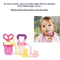 Animal Design Silicone Pacifier/Soother With Holder Chain And Clip, Yellow Dog-thumb2