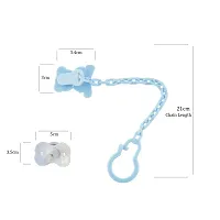 Baby Pacifier/Nipple With Chain And Clip, Lovely Cartoon Shaped Pacifier, Helps In Preventing From Dust - (Blue)-thumb3