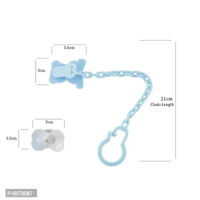 Baby Pacifier/Nipple With Chain And Clip, Lovely Cartoon Shaped Pacifier, Helps In Preventing From Dust - (Blue)-thumb4