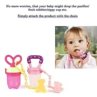 Animal Design Silicone Pacifier/Soother With Holder Chain And Clip, Blue Bear-thumb2