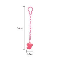 Animal Design Silicone Pacifier/Soother With Holder Chain And Clip, Pink-thumb3