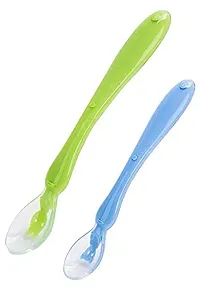 Soft Silicone Tip Spoons 2 Sets Box (4 Spoons), Blue and Green-thumb1