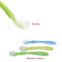 Soft Silicone Tip Spoons 2 Sets Box (4 Spoons), Blue and Green-thumb3