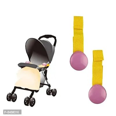 Baby Stroller Clip, Glossy Blanket Clip Stroller, Pram Buggy Accessories For Baby- Pink, Pack Of 2-thumb0