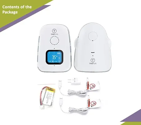 Audio Baby Monitor With Batteries, Covers Up To 1000 Ft Area, Led Indicator, 2 Way Communication, Digital &amp;amp;amp;amp; Wireless- White