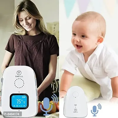 Audio Baby Monitor With Batteries, Covers Up To 1000 Ft Area, Led Indicator, 2 Way Communication, Digital &amp;amp;amp;amp; Wireless- White-thumb2