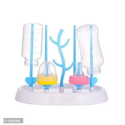 Bottle Drying Rack, Plastic Trees, Dustproof, Easy Sterilizer For Baby, White-thumb0